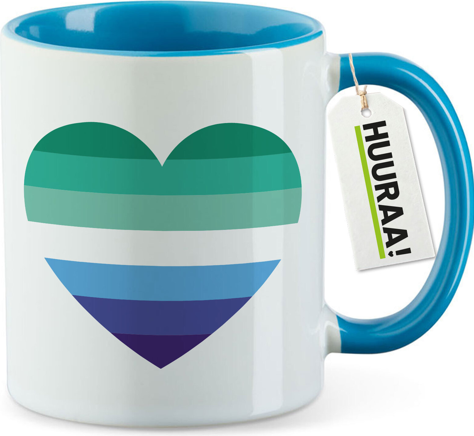 Hellweg Druckerei Huuraa Becher Schwule Pride Flagge LGBTQ Herz Geschenk 330ml Blau Schwule Pride Flagge Geschenkidee 6116FT-BLUE