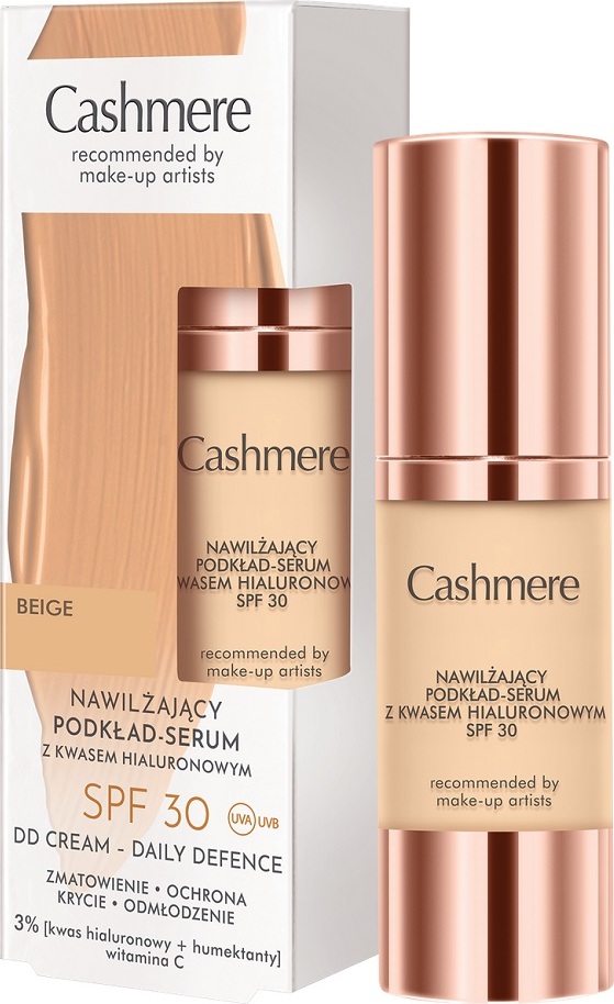 Cashmere-Serum-Foundation mit Hyaluronsäure, LSF30, luftige Feuchtigkeitspflege, Farbton 02 Beige, 30 ml