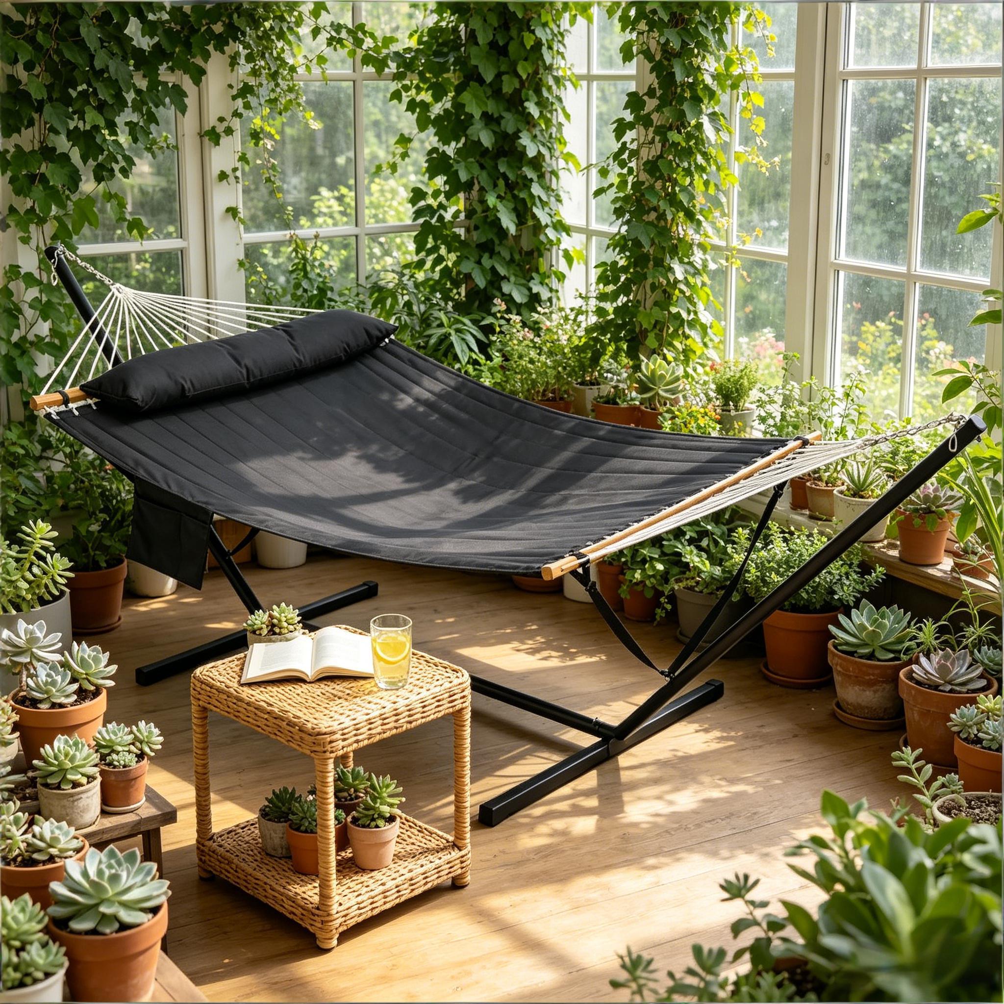 Novavision Hängematte,Gartenhangematte,Bequeme Doppelhängematte (nur mit Hängematte)
