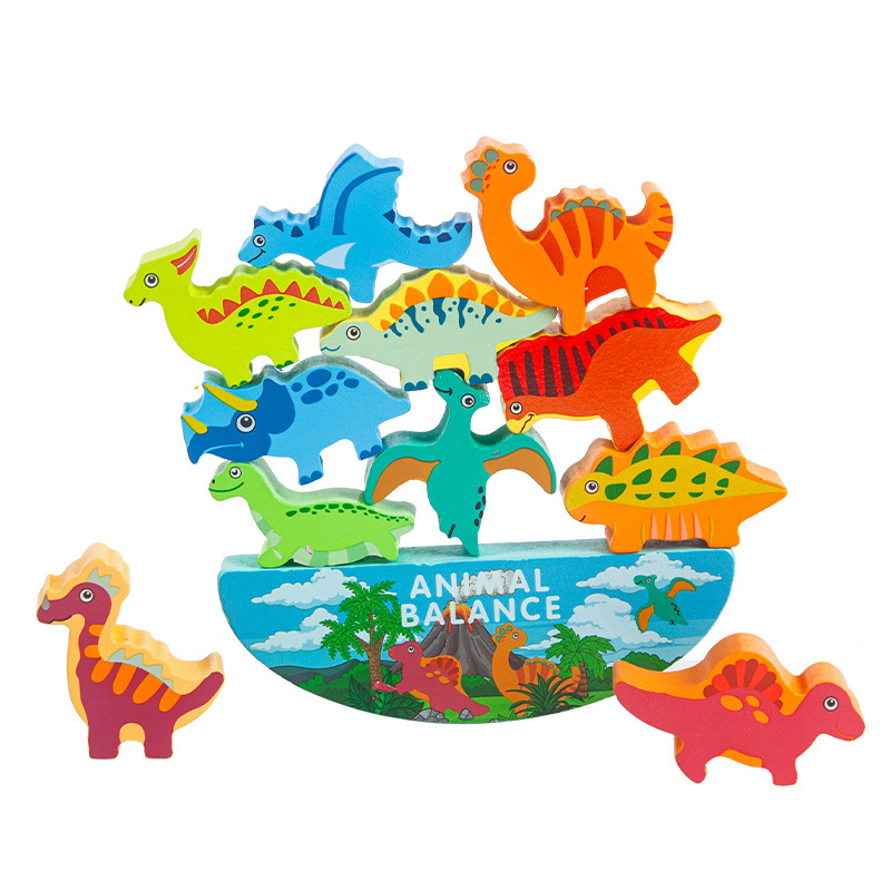 Götäzer Stapelspiel Holzspielzeug ab 3 4 5 Jahren, Tier-Balance-Spielzeug für Kinder, Motorikspielzeug Geschenk B