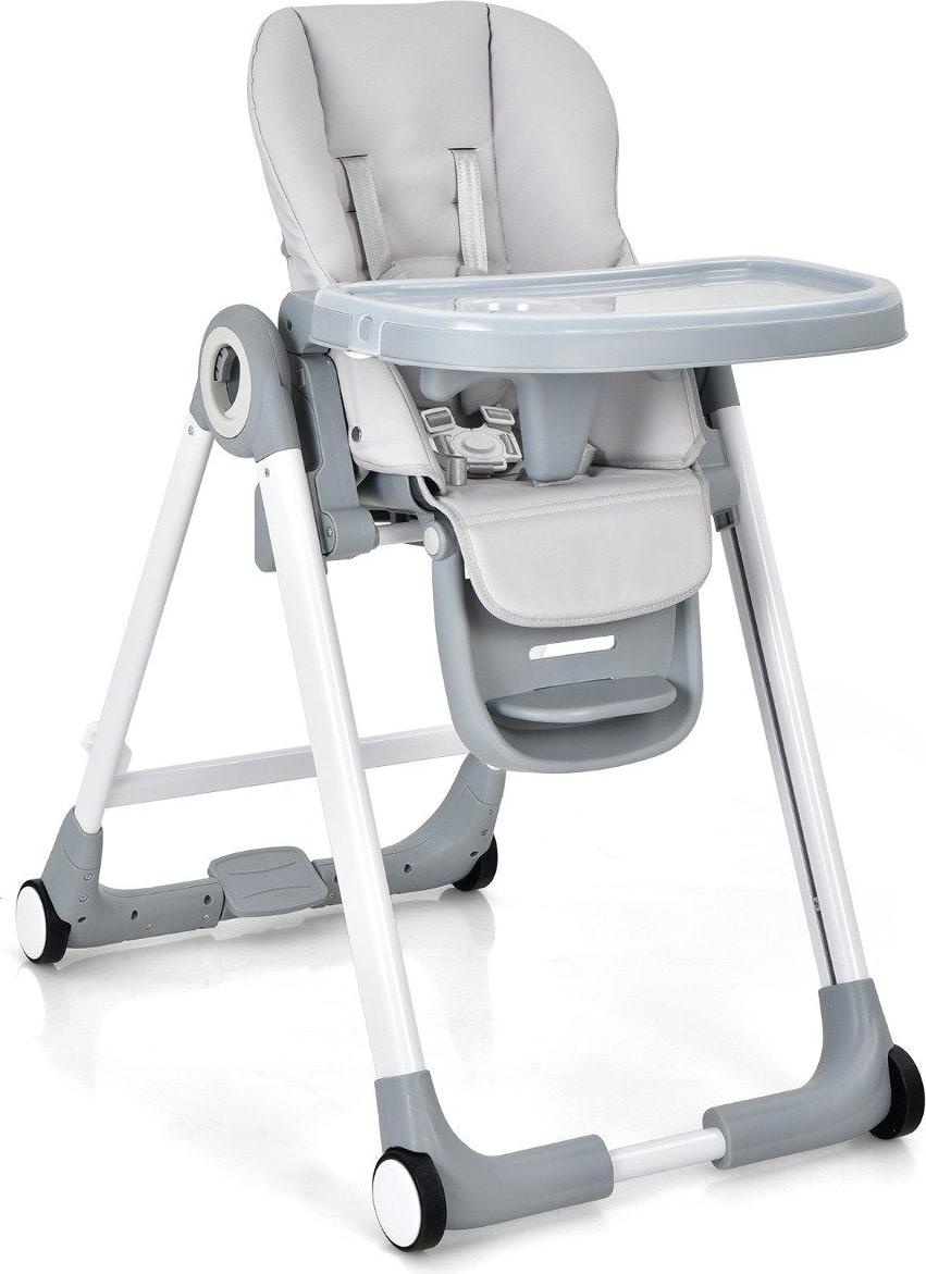 Northix 4 in 1 Baby Hochstuhl Kinderhochstuhl klappbar Babystuhl mit Liegefunktion 84 x 56 x 104 cm Grau