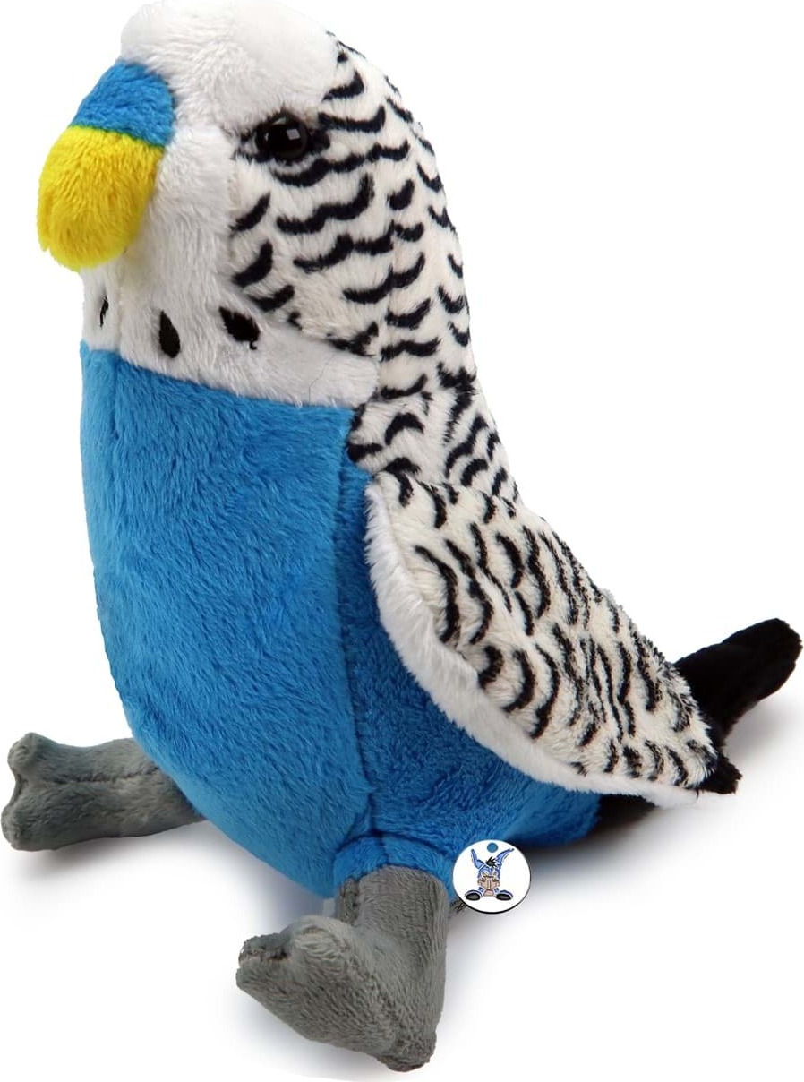 Kuscheltiere*biz Wellensittich Kuscheltier Vogel Sittich blau weiß Plüschtier DALIA KT531531