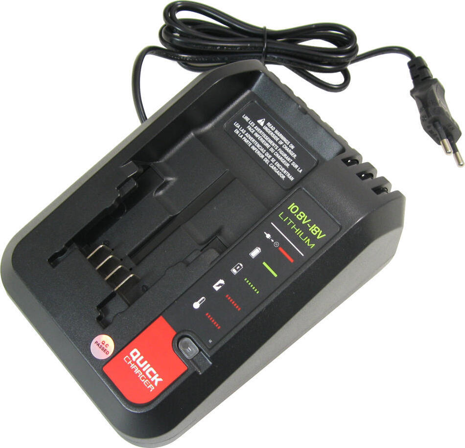 Trade-Shop Li-Ion Ladegerät 10,8V-18V kompatibel mit Black & Decker BDCF18, BDCH188N, BDCJS18, BDCR18, BDCROS18, BDCSP18N, BL186K, BL188K, GKC1825L20 180884979