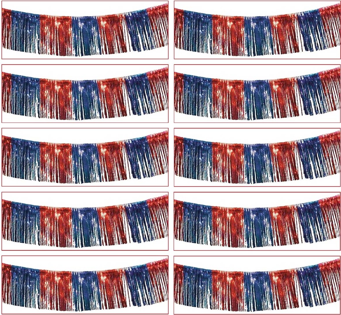 10m Fransen-Girlande (Rot-Blau) Rubies ( !!! 10 Stück !!! ) 6501730 (P)
