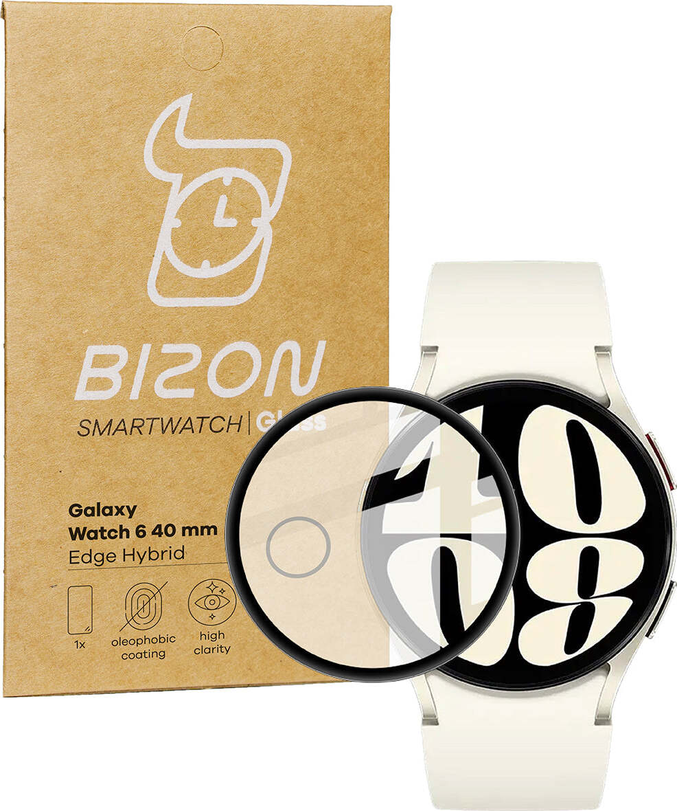 Bizon Tvrdené sklo Ochranné sklo pre Galaxy Watch 6 40 mm Black