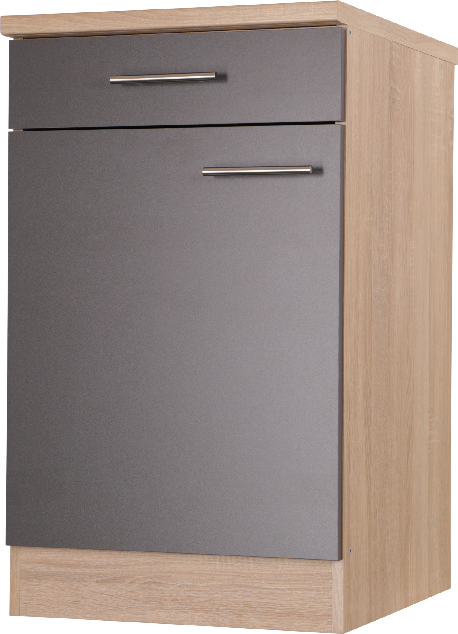 Unterschrank Küchenschrank mit Schublade 50 cm Eiche Sägerau Grau Merle Respekta 6200SUS050ESGR1