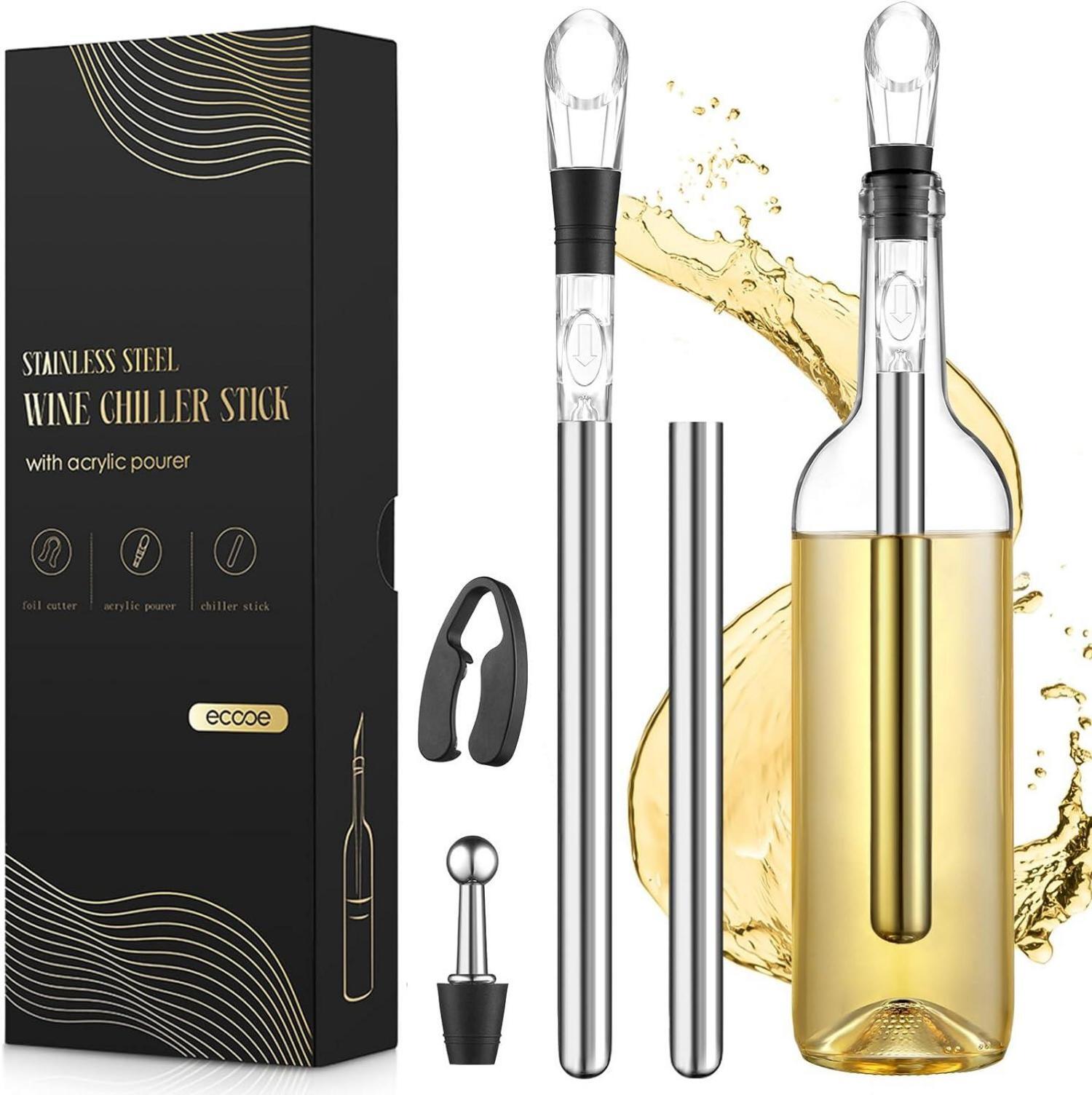 Sonstige Weinkühlstab Set 5-in-1 Edelstahl Ausgießer Stopper