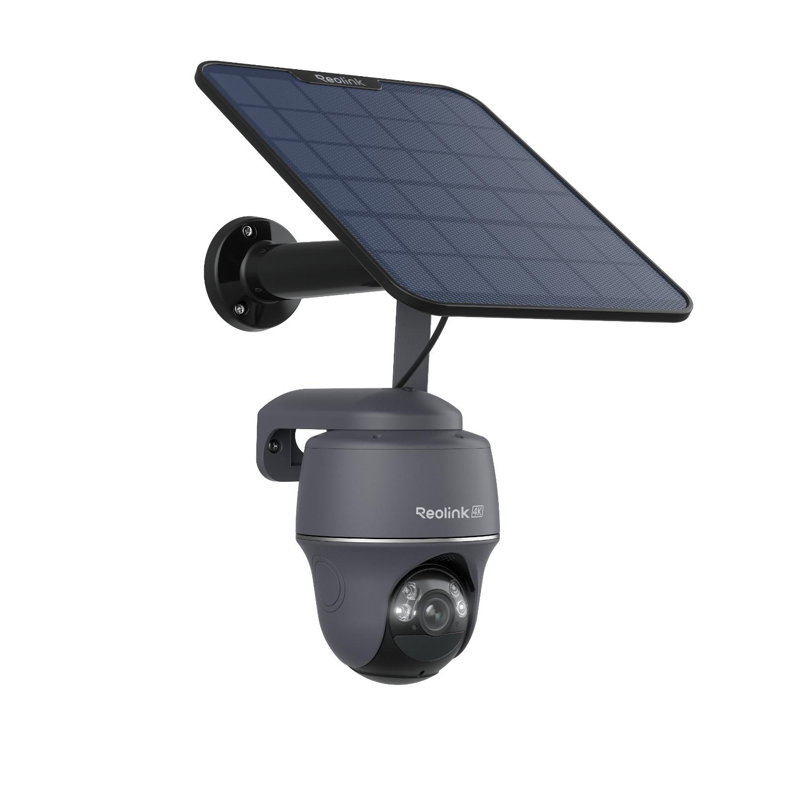 Reolink Go PT Ultra+Solar Panel, vonkajšia bezpečnostná kamera 4K 8MP 4G LTE s batériou, inteligentná detekcia, 355° otočenie a 140° náklon, s 32GB microSD, sivá