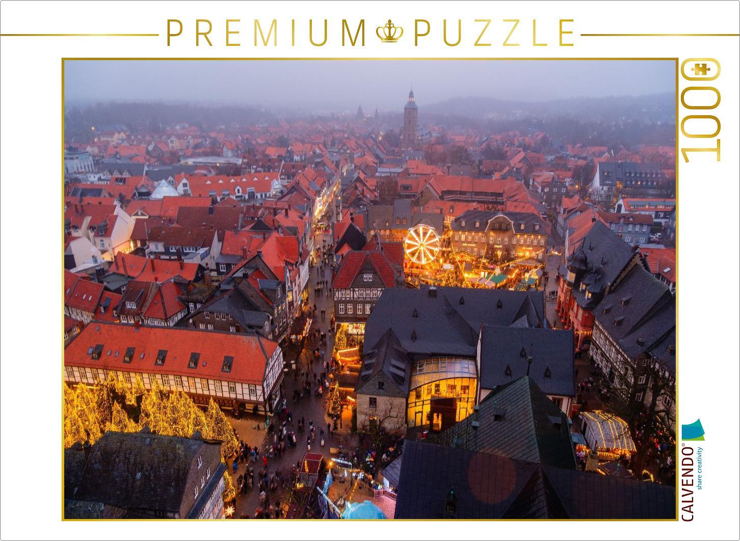 CALVENDO Puzzle Ausblick vom Nordturm der Marktkirche | 1000 Teile Lege-Größe 64x48cm Foto-Puzzle für glückliche Stunden