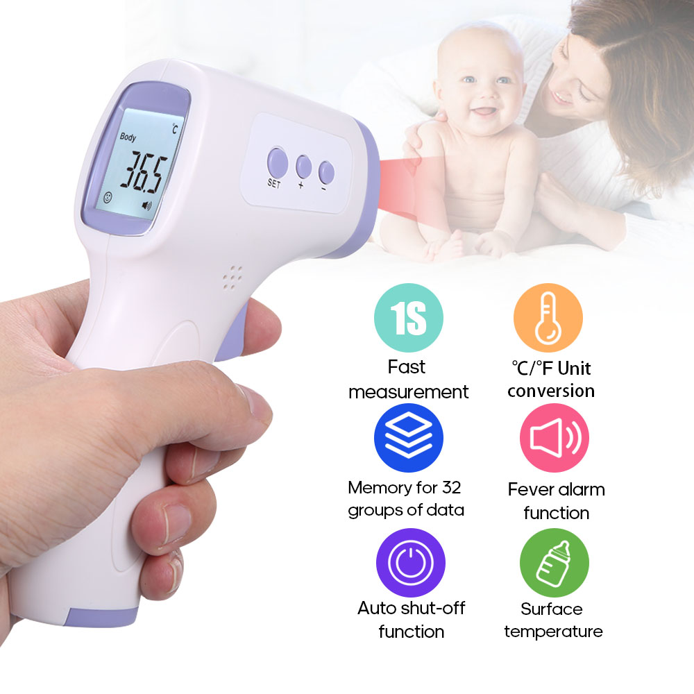 No Touch Infrarot LCD Digital Stirnthermometer Baby Adult Körpertemperatur 