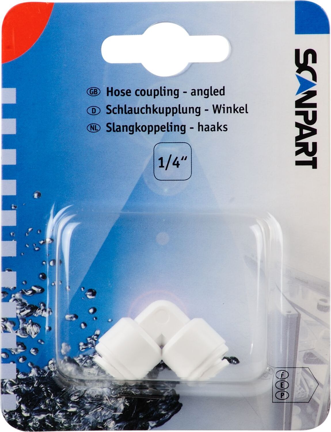 Scanpart Schlauchkupplung 1/4 Winkel für Side-By-Side Kühlschrank; Nr. 11.200.000.08