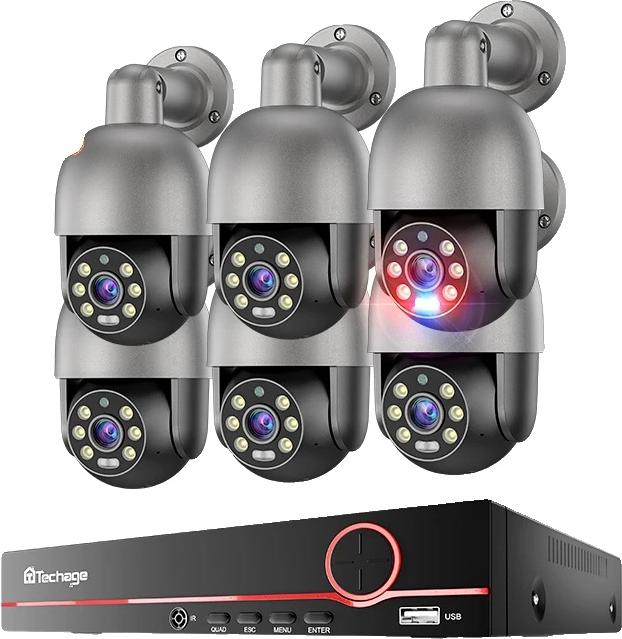 Bezpečnostný kamerový systém, 8 kanálov, plne farebné nočné videnie, 8CH 6 kamier 5MP, žiadne