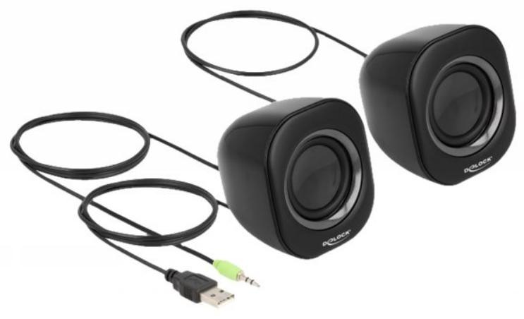 Delock Mini - Lautsprecher - für PC - 2 Watt (Gesamt)