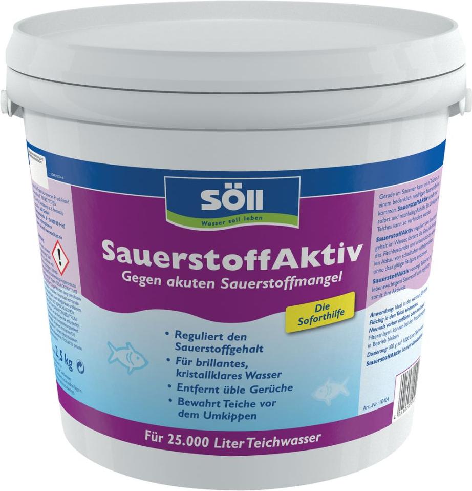 Söll SauerstoffAktiv Teichpflege Sauerstoffregulierung für klares Wasser 2,5 kg für 25.000 L 10404
