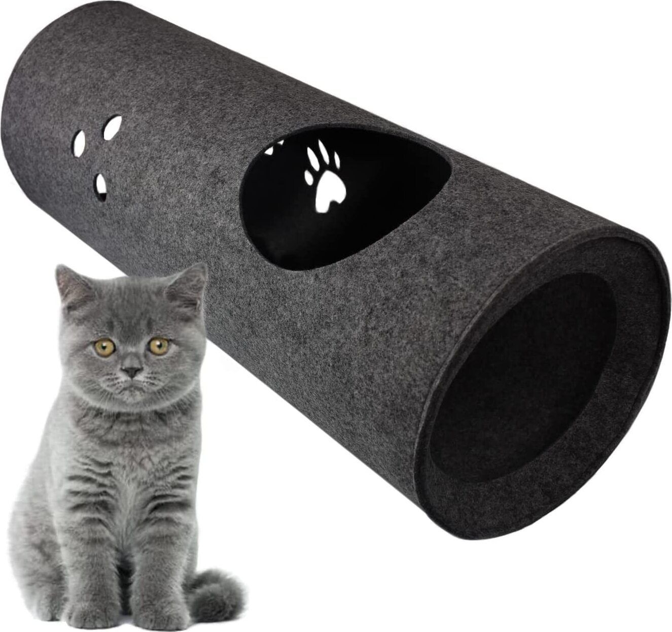 T-förmiger Katzenkratzer – Doppelseitig, Mit 5 Spielbällen, Für Wand Oder Boden
