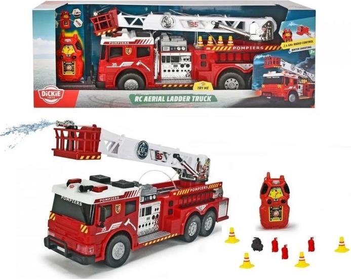 RC-Lkw mit Drehleiter - Dickie 203719022 - Rot