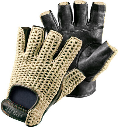 Pilot-1, Fahrhandschuhe halber Finger - M - Schwarz 71411