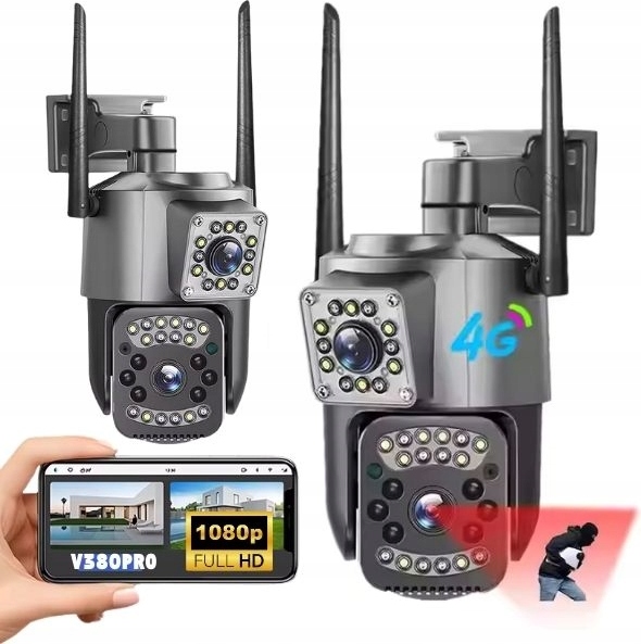 Full Hd 2X8Mpx 4G Lte + Ethernet Externá Kamera, Auto-Tracking, Ip66