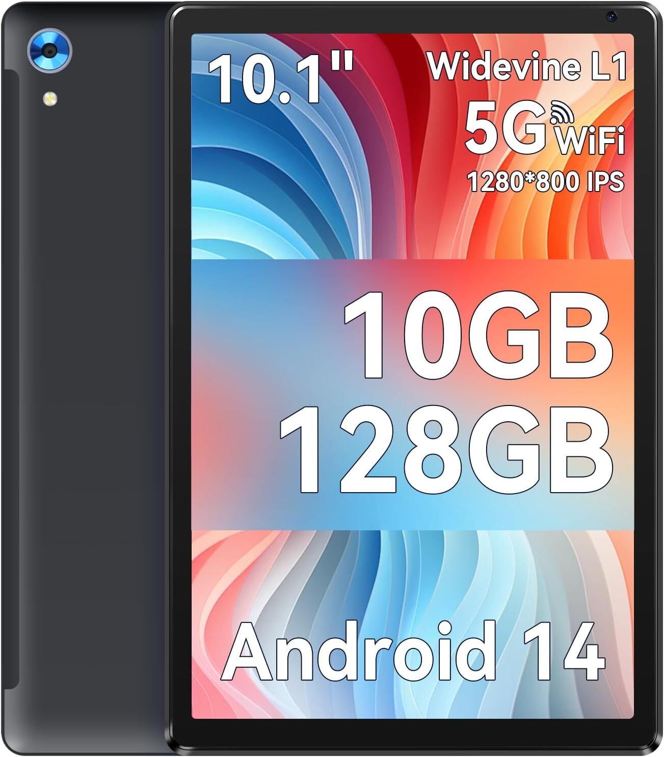 Android tablet 10", Octa-Core, 16GB RAM + 128GB ROM (1TB rozšíriteľný), 1280x800 IPS HD dotykový displej, 5G/2.4G WiFi, BT 5.0, 5MP + 8MP
