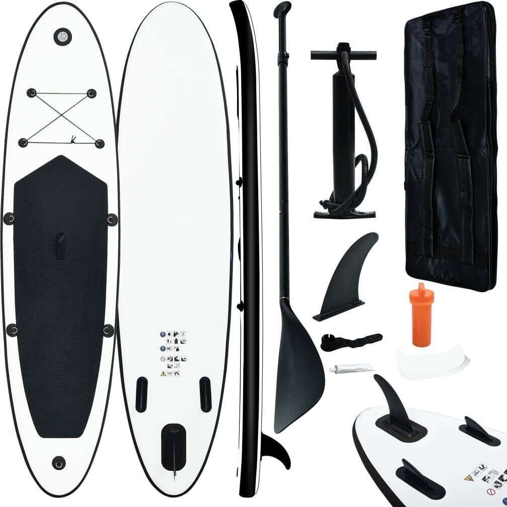 Nafukovací Stand up paddleboard, čierno biely