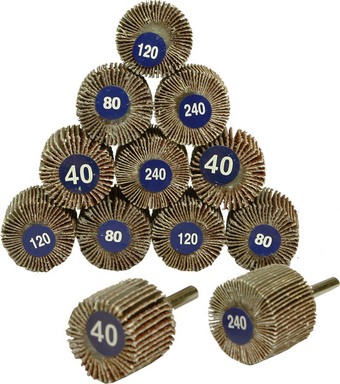 Produktbild von Fächerschleifer 40x20 Mm Mit 6 Mm Schaft, Körnung 120 – Vlies+Gewebe, Für Feinschliff & Entgraten