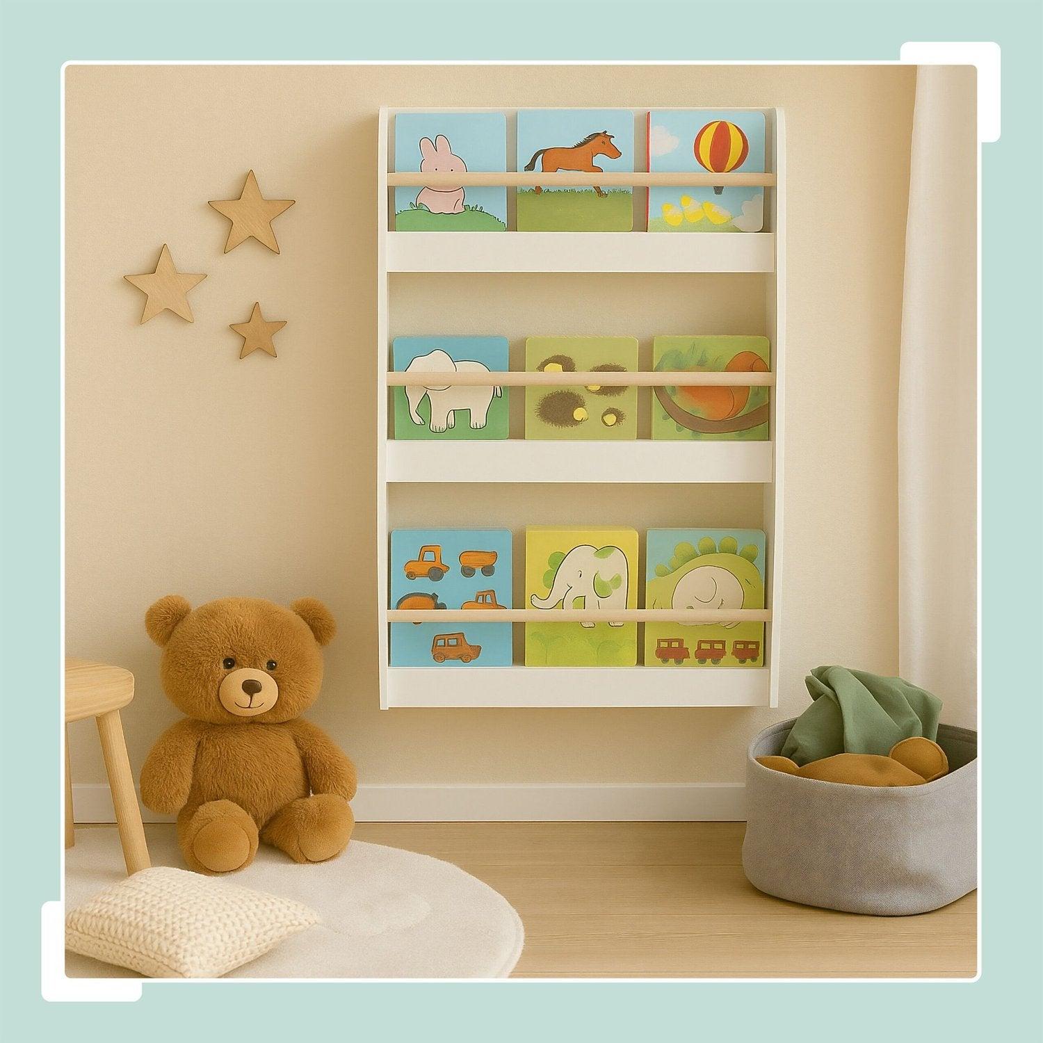 Northix Kinderbücherregal, 3 Regalböden, Weiß