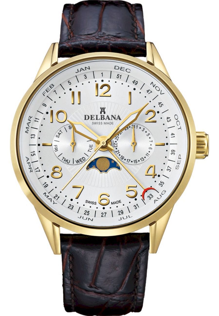 Delbana - Náramkové hodinky - Pánske - Chronograf - Retro Moonphase - 42601.646.6.064