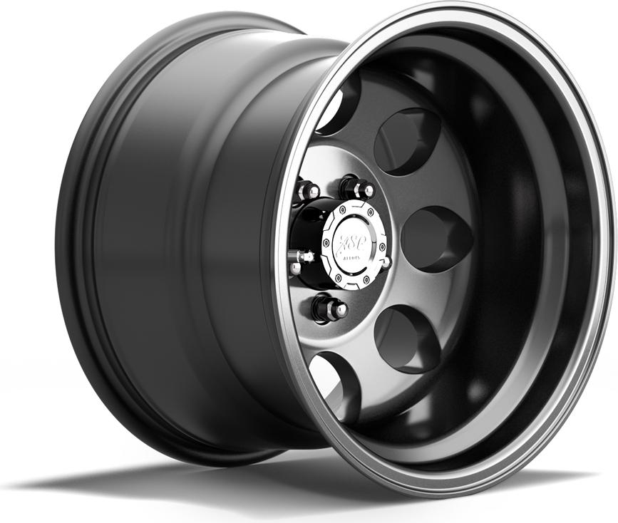 ASP-Alloys Alufelge schwarz 10x15 mit Felge Alurad DuraTrail Jeep Wrangler TJ 96-06 DT54510B