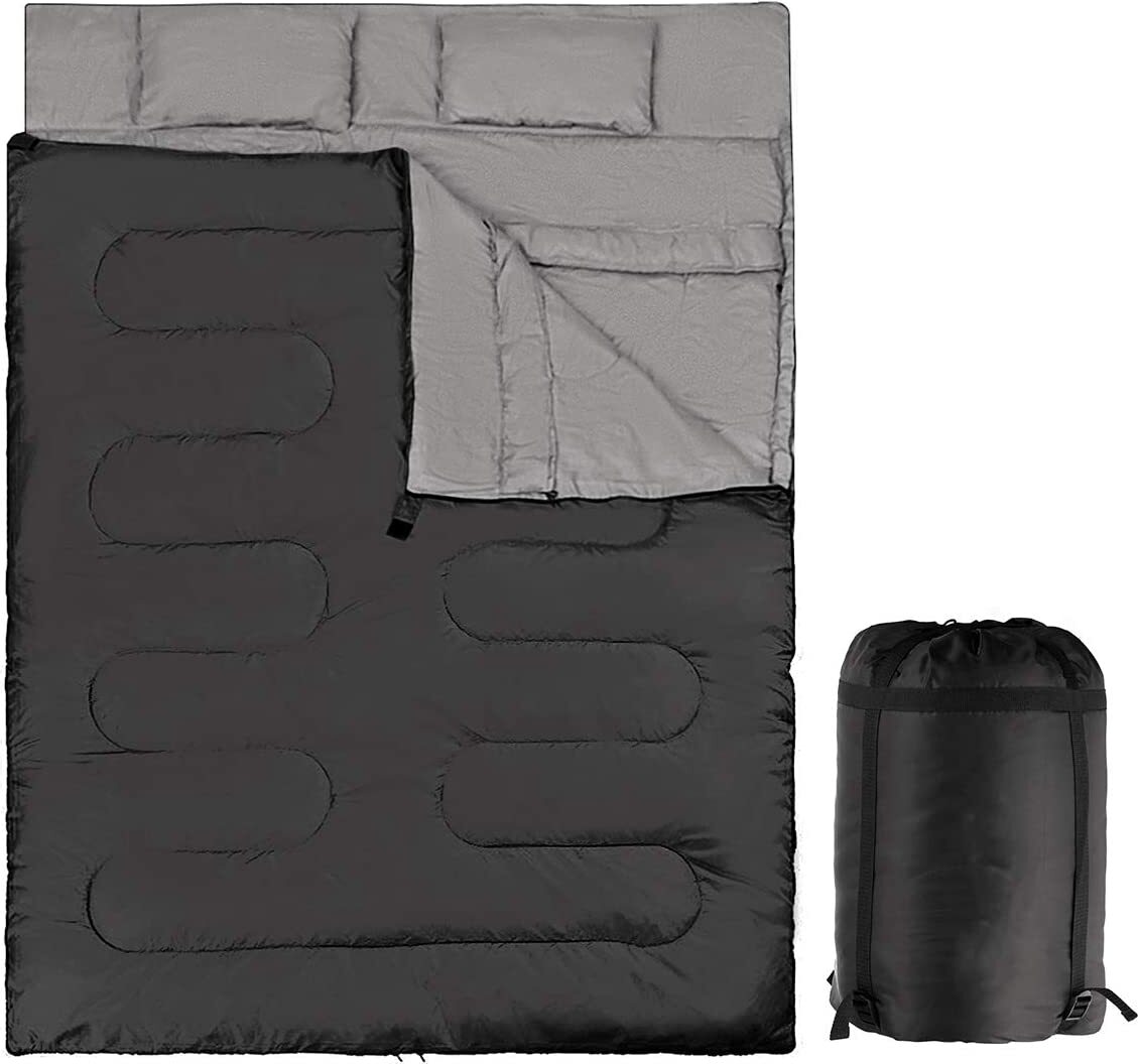 Dreamade Doppel-Schlafsack, 2 in 1 Outdoor Schlafsack, Doppel Deckenschlafsack, Sommerschlafsack 2er Schlafsack, Doppel Schlafsaecke für Caping Outdoor Wandern Reisen QR5872DMDE