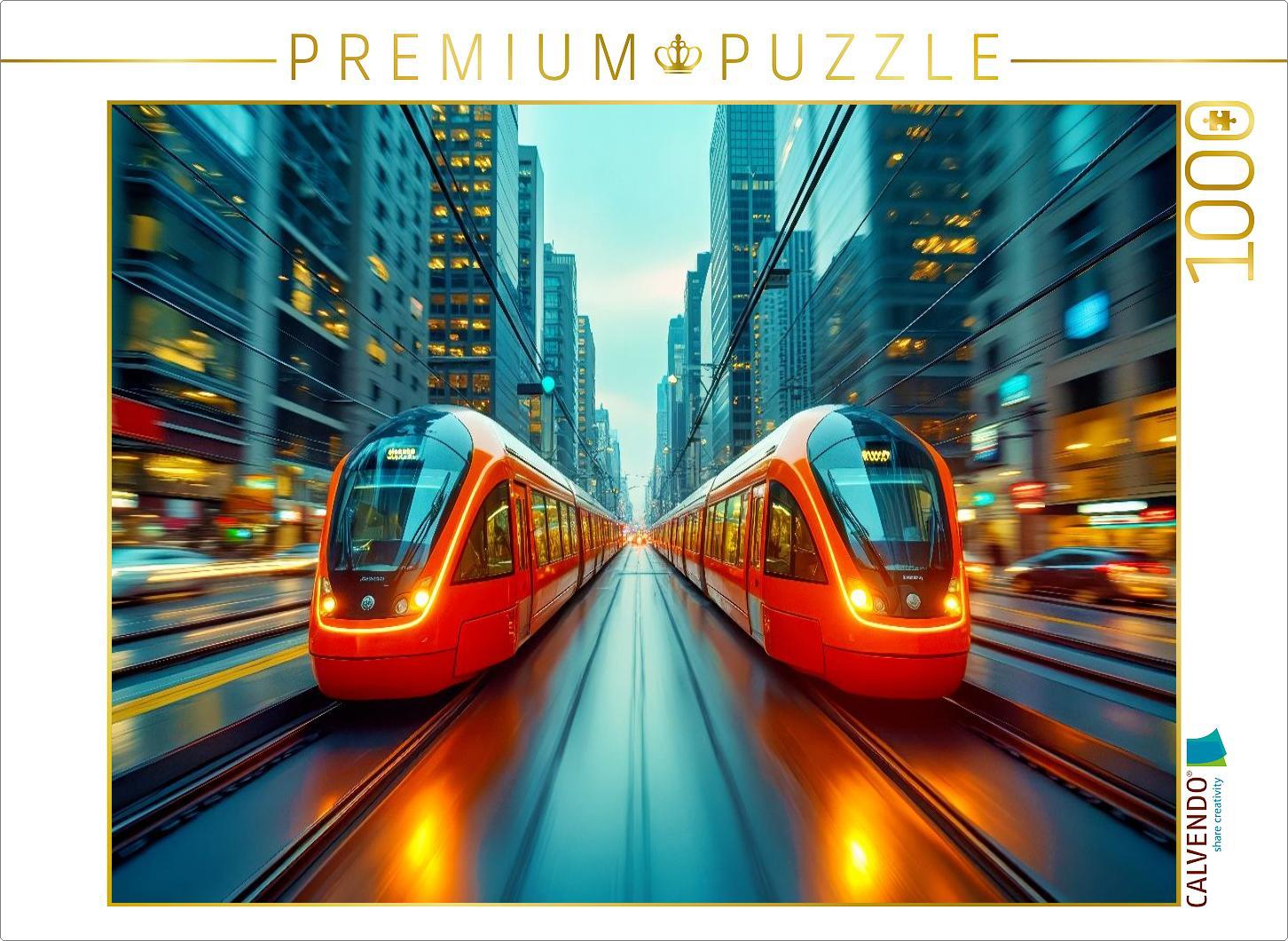 CALVENDO Puzzle Der Zug, der mitdenkt, und vorausfährt. | 1000 Teile Lege-Größe 64x48cm Foto-Puzzle für glückliche Stunden