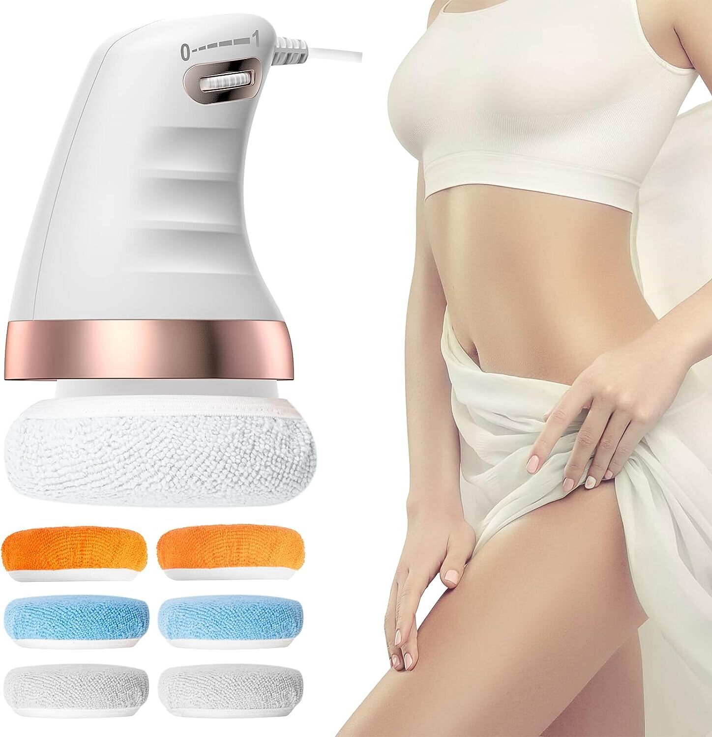 Welikera Massagegerät Anti Cellulite Massagegerät,Lipödem Massagegerät Mit 3 Waschbare Pads KAUF-INTT-HB247-4