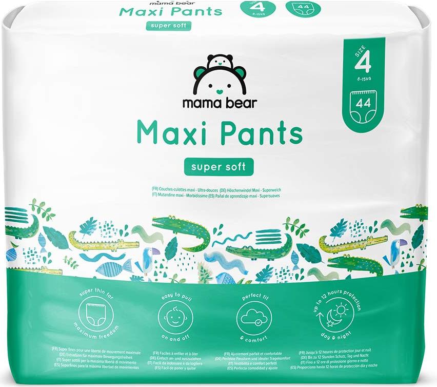 Amazon Brand Mama Bear Höschenwindeln Babypflege Maxi Größe 4 für 8 bis 15 kg Weiß 88 Stück