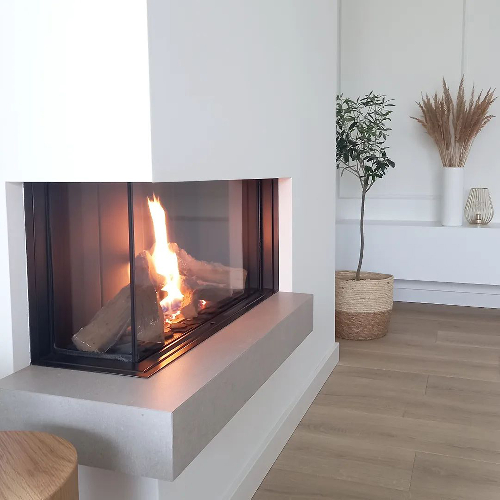 Plynový krb LEO 70 ľavý zemný plyn ∅ 100/150 6,8 kW