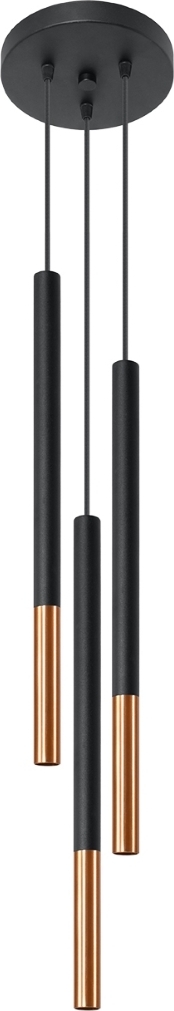 Hängeleuchte MOZAICA 3P schwarz/kupfer 3xG9 8W Stahl 90x20x20cm Sollux Lighting