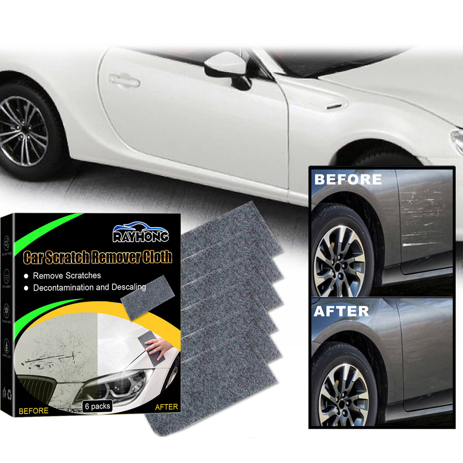 6 Stück Reparatur Nano Sparkle Tuch für Auto