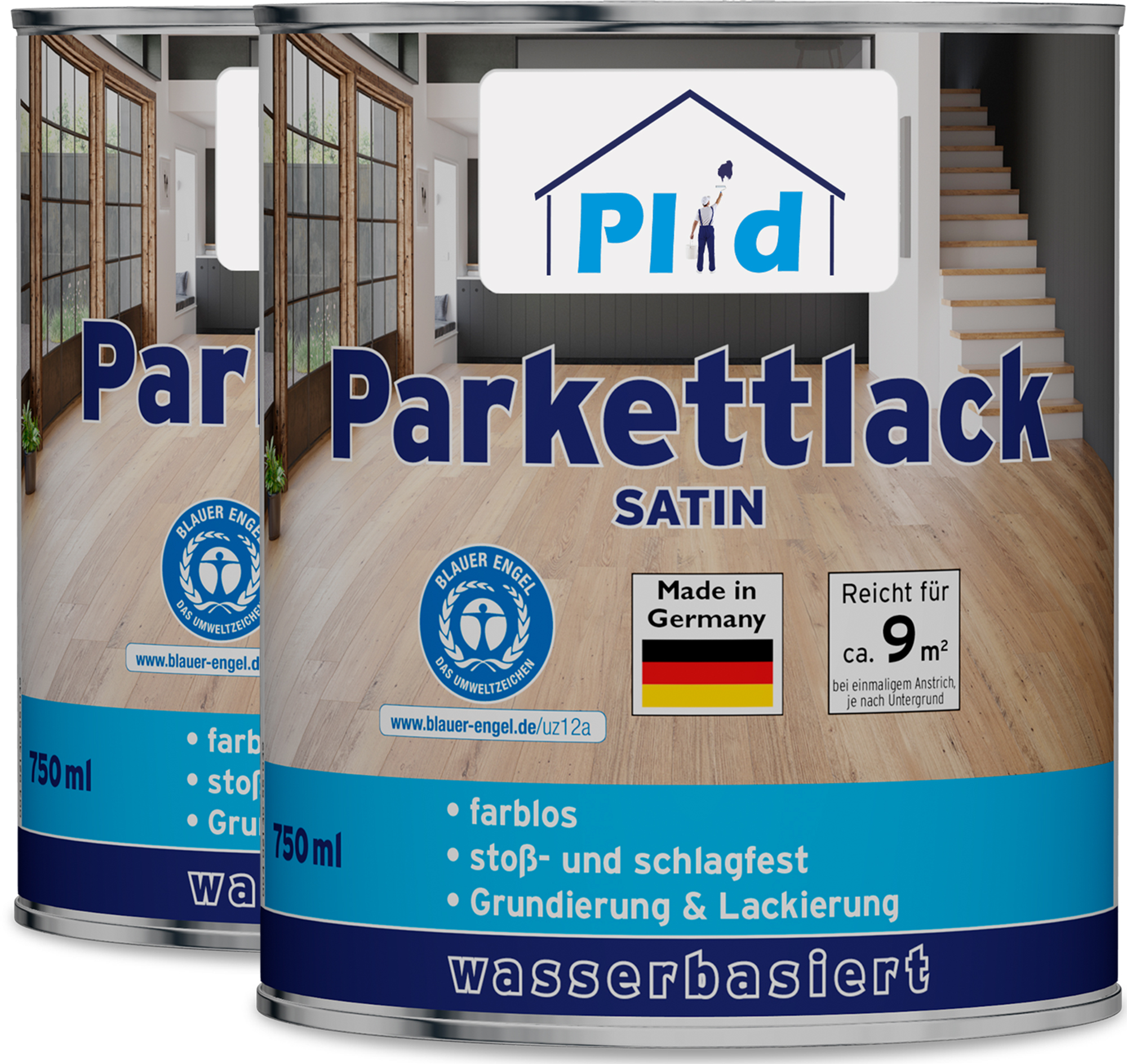Plid Parkett - Klarlack 1,5L Farblos Satin für ca. 18 m² /Parkettsiegel Klarlack Holzlack, im Innenbereich stoß - schlagfest strapazierfähig