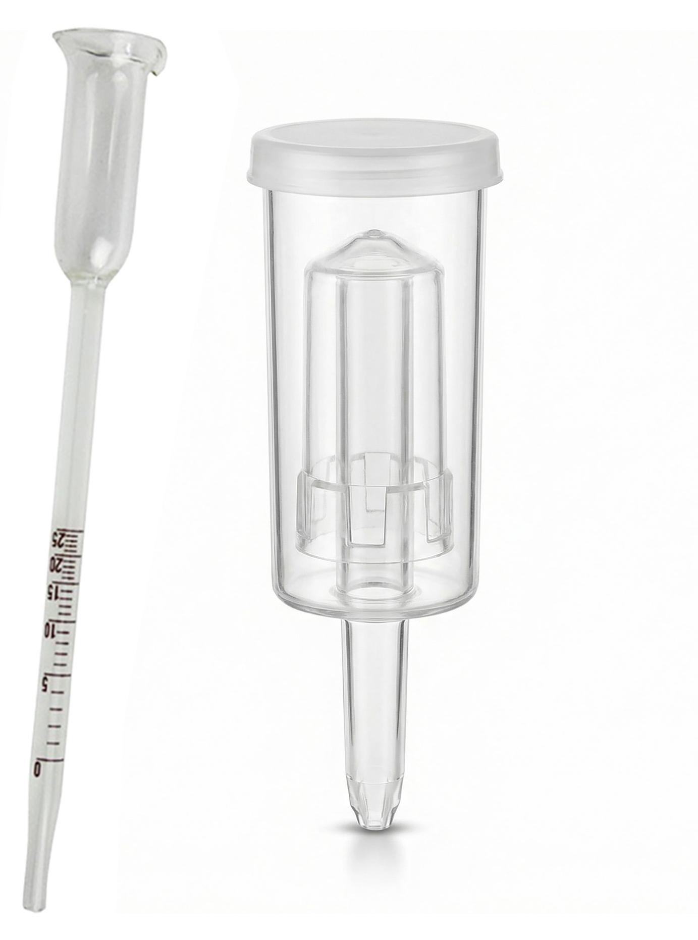 Lantelme Glas Vinometer 0-25% Vol. Kunststoff Gärröhrchen Set Wein Bier Gärrohr Alkoholmessgerät Gärspund für Wein Bier Most und Fruchtwein 9749