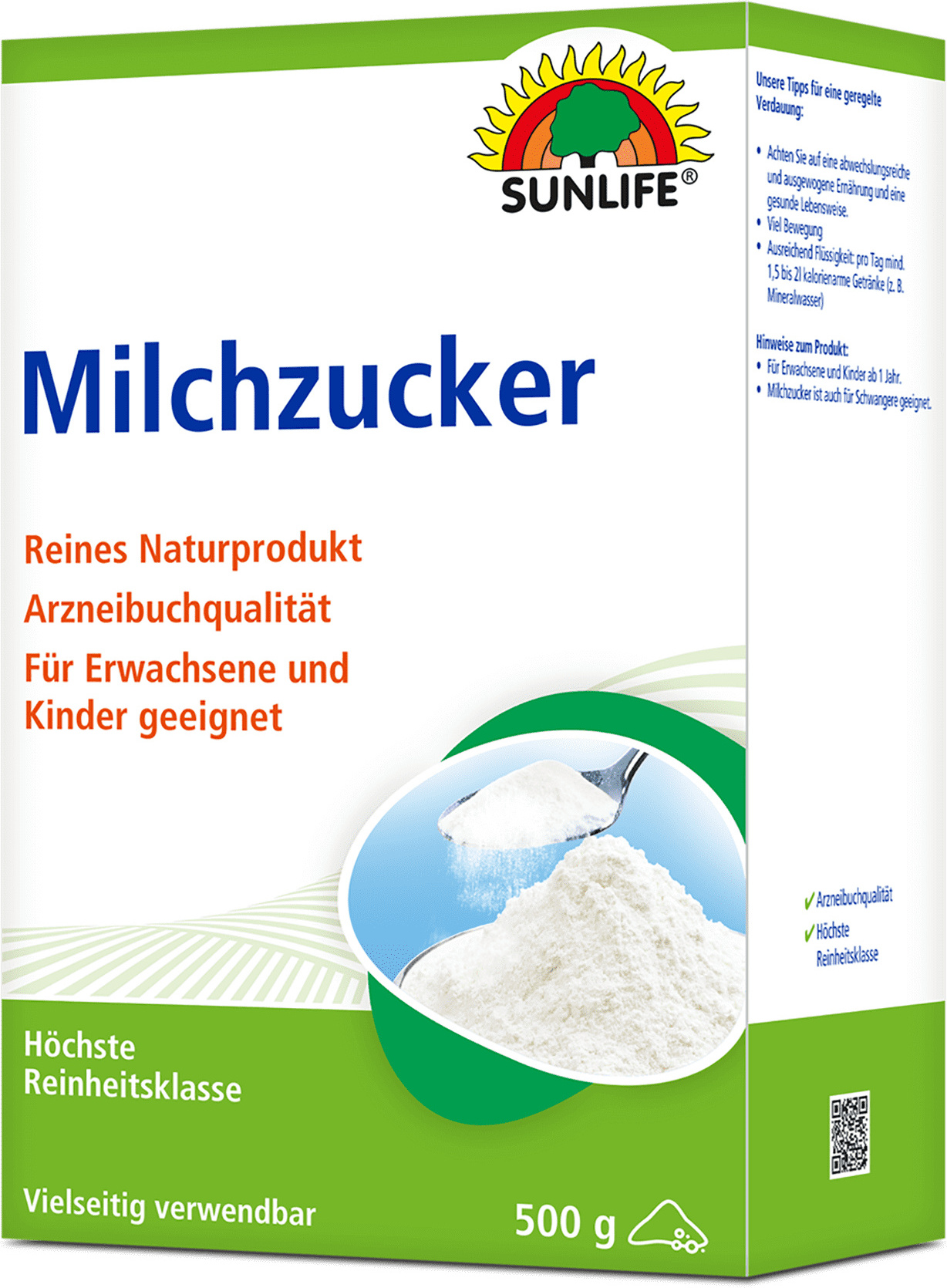 Sunlife Milchzucker 500g Pulver 00103529