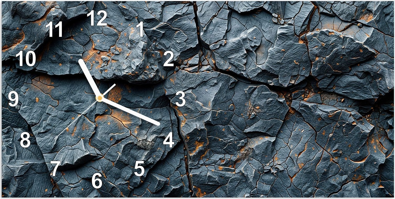 Primedeco Wanduhr aus Glas mit Motiv Gesteinsformation- 60 x 30 cm - inkl. Aufhängesystem