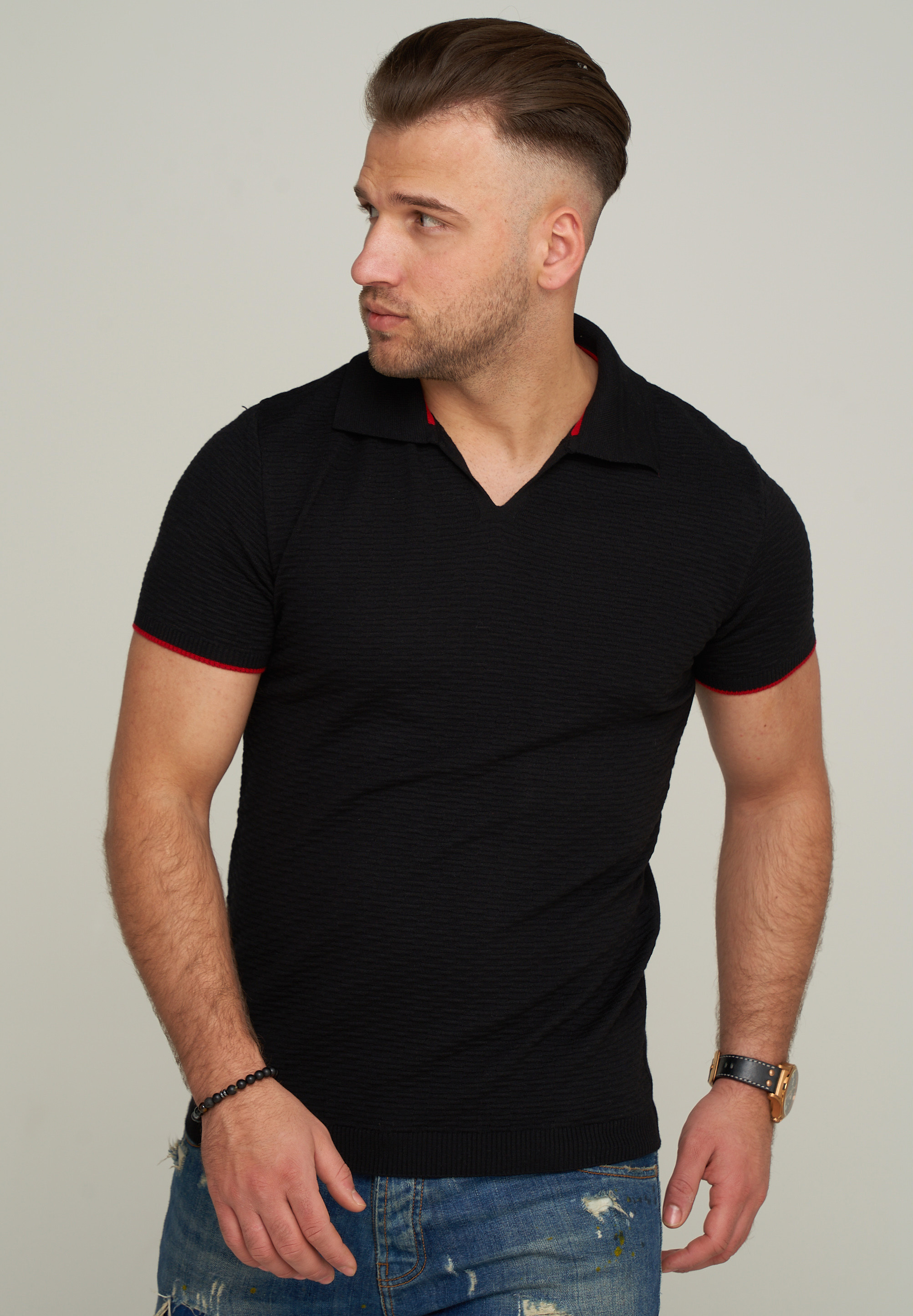 CARISMA Herren Poloshirt CRMACEIO Strick Kurzarm Polo T-Shirt