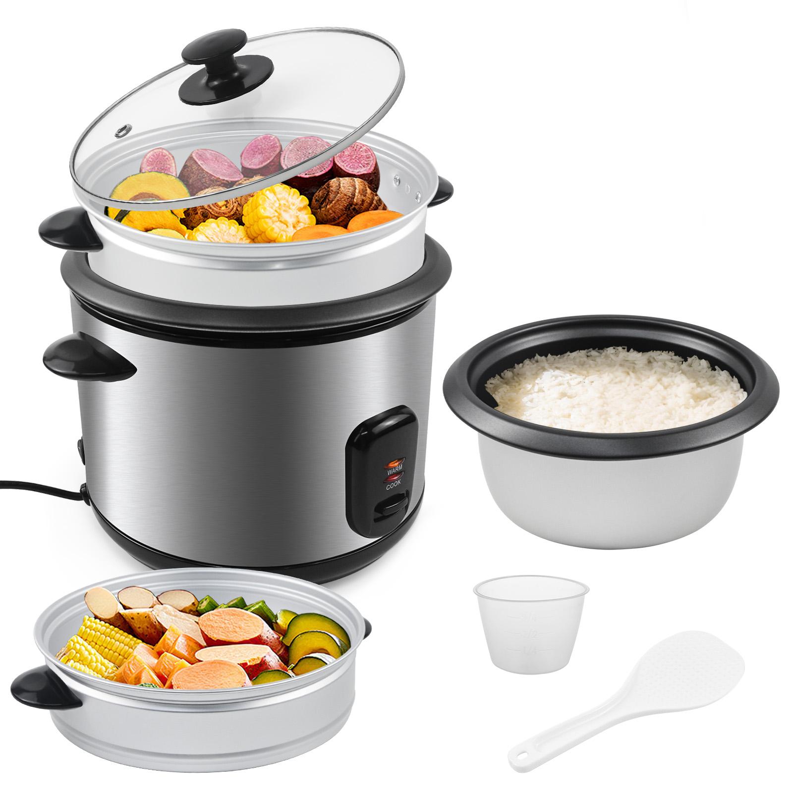 OZAVO Reiskocher Dampfgarer OZSRC-18 Schnellkochtopf Warmhaltefunktion 1,8 liter Warmhaltefunktion Kochtopf 700W mit Löffel und Messbecher