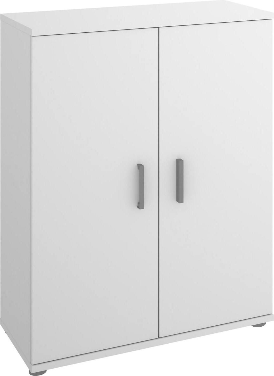 Dmora Mehrzweckgarderobe Dmedr, Mehrzweck-Schuhregalschrank, Schrank mit 2 Türen, 61x35h80 cm, Weiß