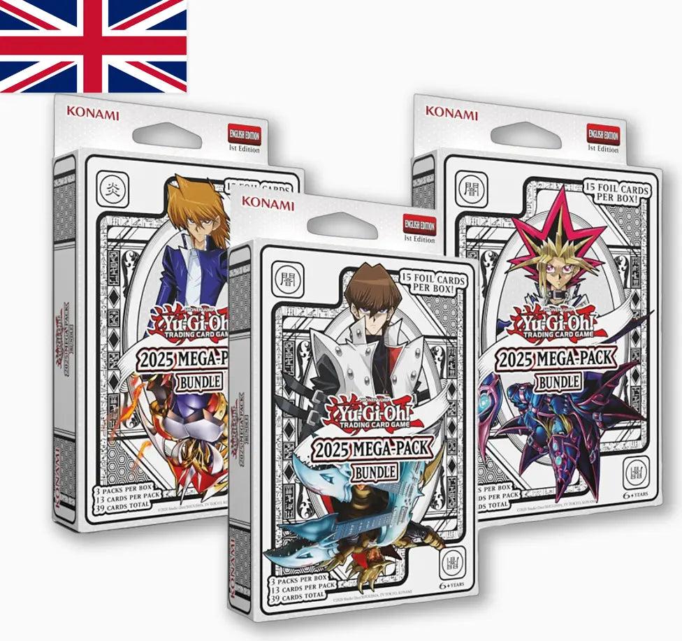 Yu-Gi-Oh! 2025 Mega Pack Bundle (ENG)– Zufälliges Design+ Heartforcards® Versandschutz 29-D7X5-Q1R6