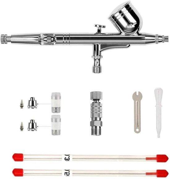 Famanu Airbrush Dual Action mit Schwerkraftzufuhr - 0,2 mm, 0,3 mm, 0,5 mm SHSHOP