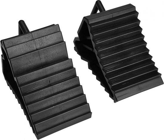 Merkloos 2 Stück Radkeile, Antirutschblöcke für Reifen – Radstopper, Spurhalteblock, Stützpolster für Wohnwagen, Anhänger und Kleinwagen 111599-0