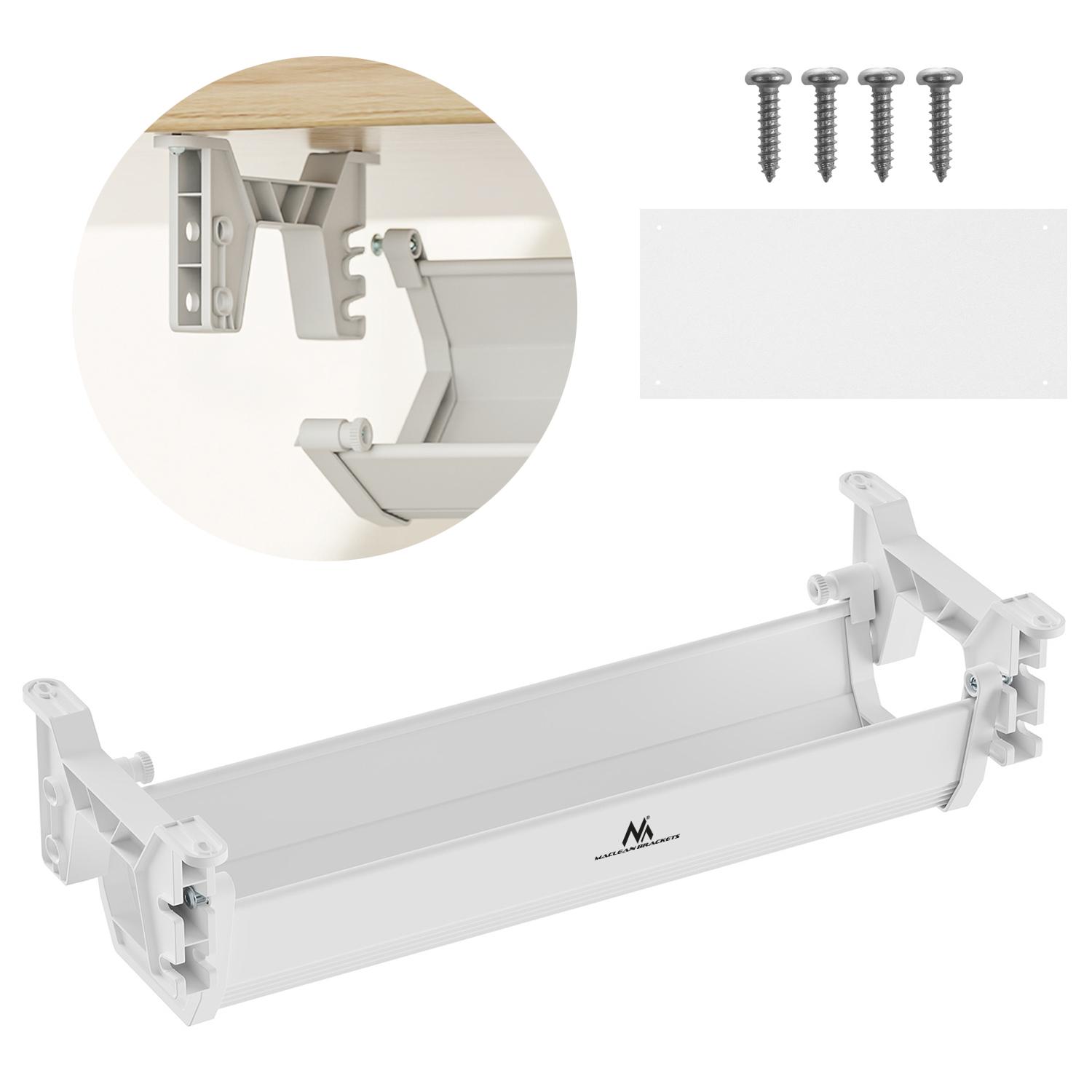Maclean Untertisch-Kabel-/Auszugsorganisation max. Belastung 5kg weiß MC-106 W