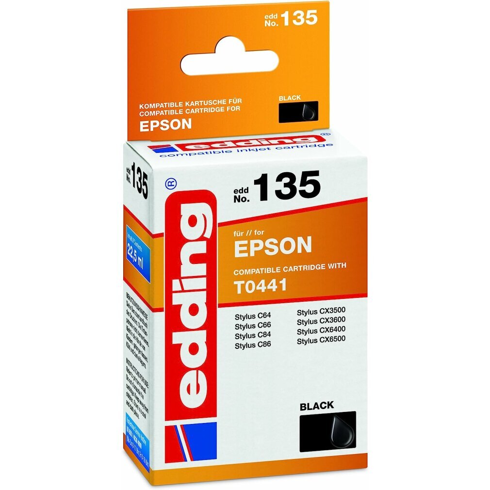 Edding EDD-135, Čierna, 22,5 ml, 1 kusov, Balenie po jednom kuse