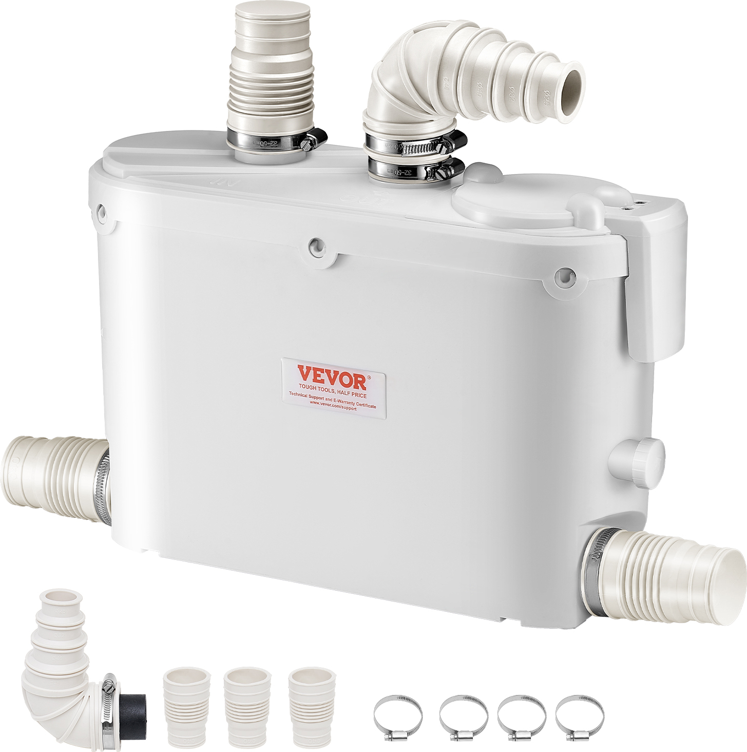 VEVOR Abwasserpumpe, 500W, 110 l/min Förderleistung, 8 m Förderhöhe, Abwasserpumpstation für Küchen, Keller, Duschen, Waschbecken, Waschküchen, Badewannen FLO500-DE Pro