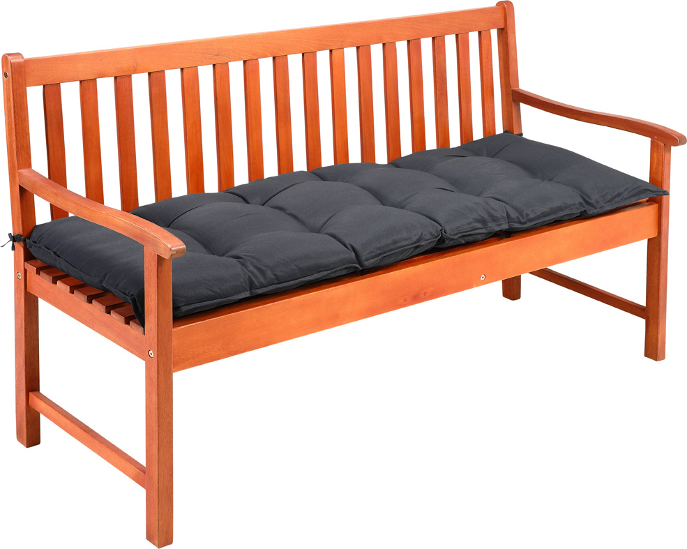 DETEX® Bankauflage Sitzkissen Anthrazit Polyester Visko-Effekt 145x45cm Sitzpolster Gartenbank Bank Kissen Polster Auflage Rückenkissen Bankkissen Sitzauflage 3-Sitzer 17850