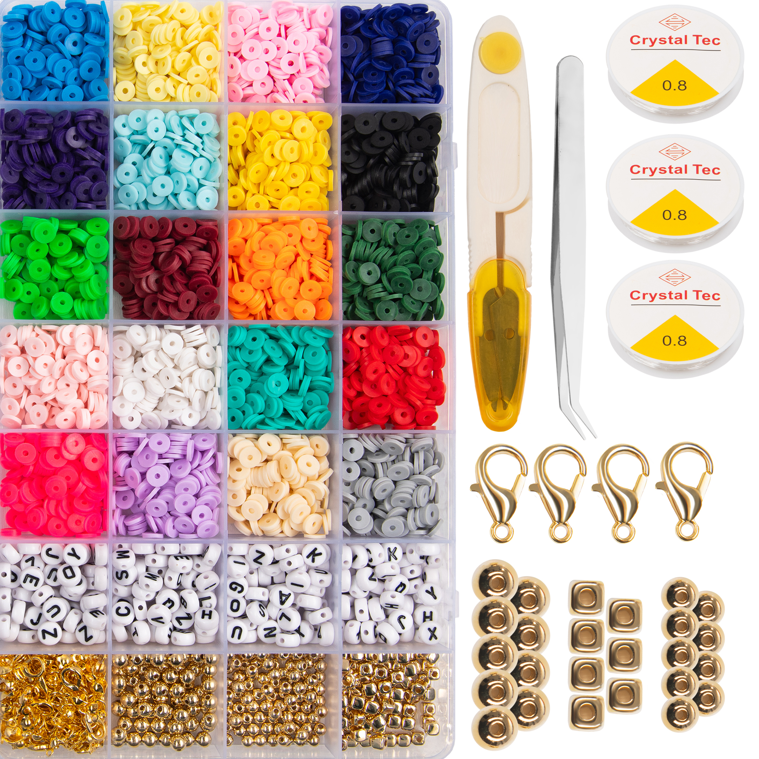 COIL Schmuckset, Kinderschmuck, Perlen zum Auffädeln, Selbstbausatz, DIY, Kreativset, Charm Set, Armband, Kette, Haarschmuck, 4150 St. C0661
